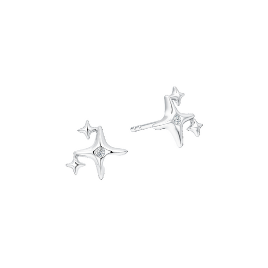 10K Gold Lab Grown Diamond Star Earrings