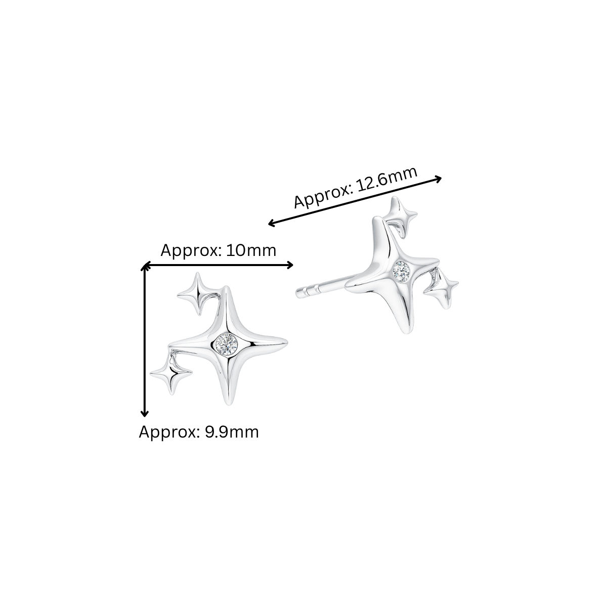 10K Gold Lab Grown Diamond Star Earrings