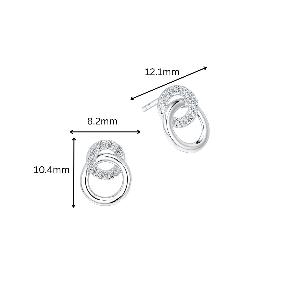 10K Gold Lab Grown Diamond Circular Earrings