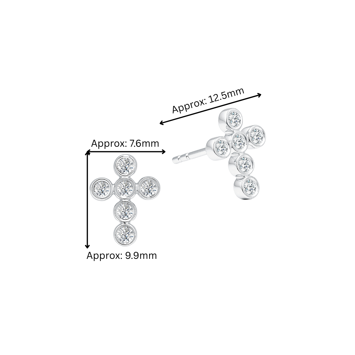10K Gold Lab Grown Diamond Cross Earrings
