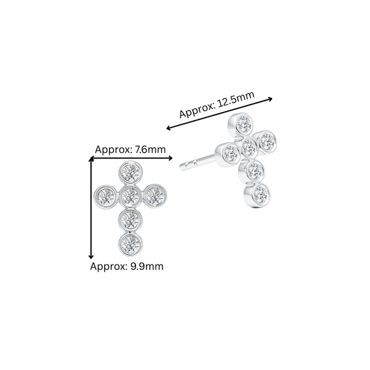 10K Gold Lab Grown Diamond Cross Earrings