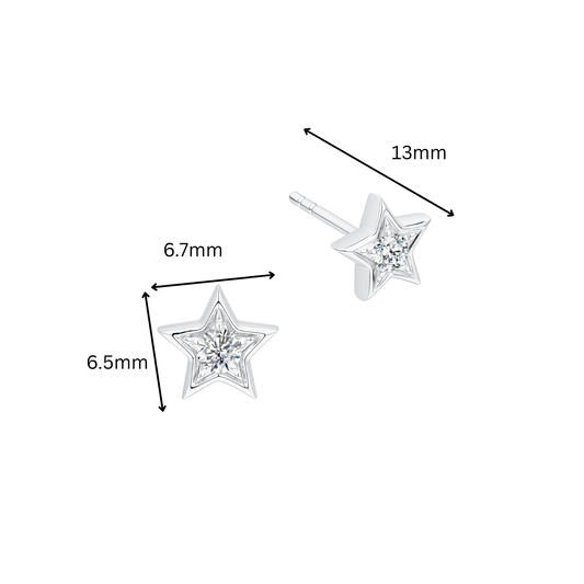 10K Gold Lab Grown Diamond Star Earrings