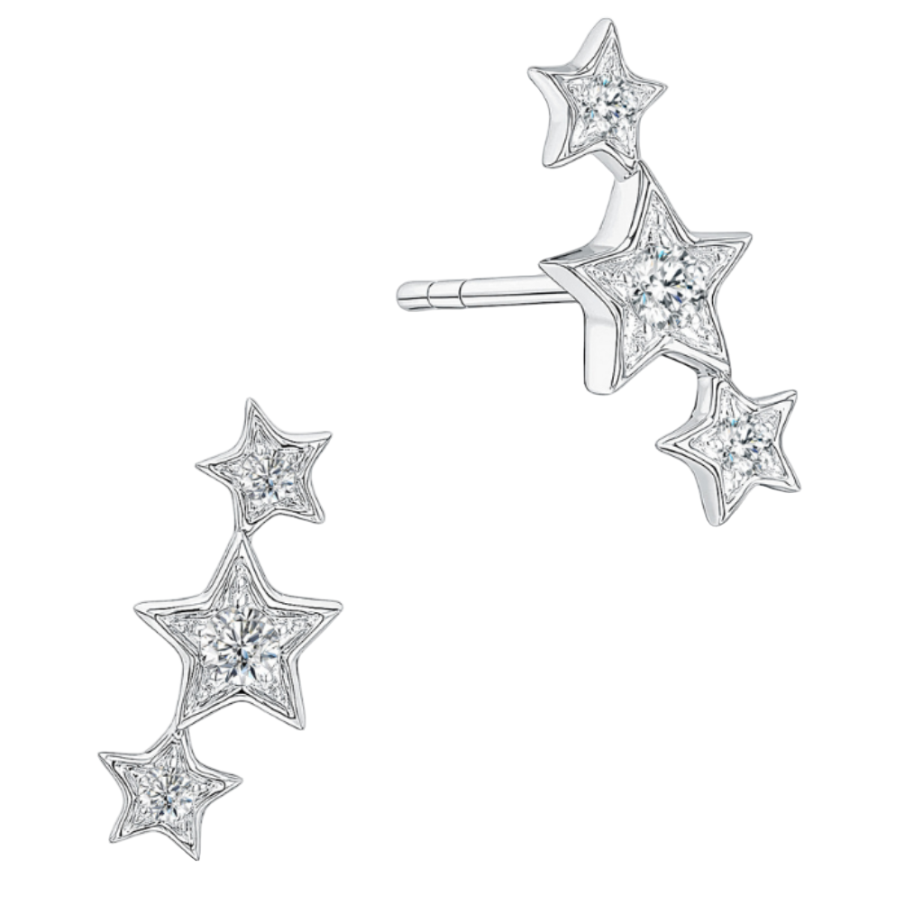 10K Gold Lab Grown Diamond Star Earrings