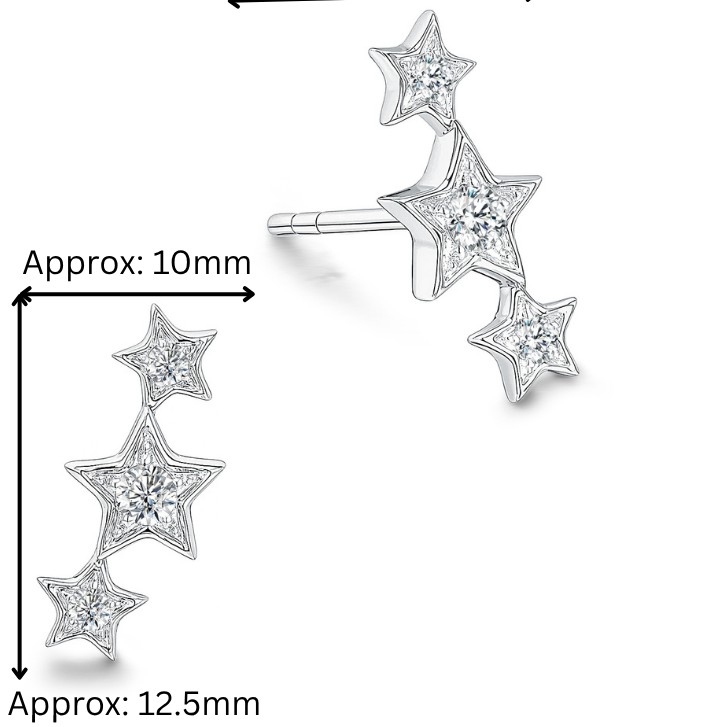 10K Gold Lab Grown Diamond Star Earrings