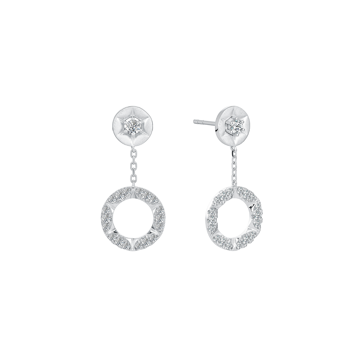 10K Gold Lab Grown Dangling Diamond Earrings