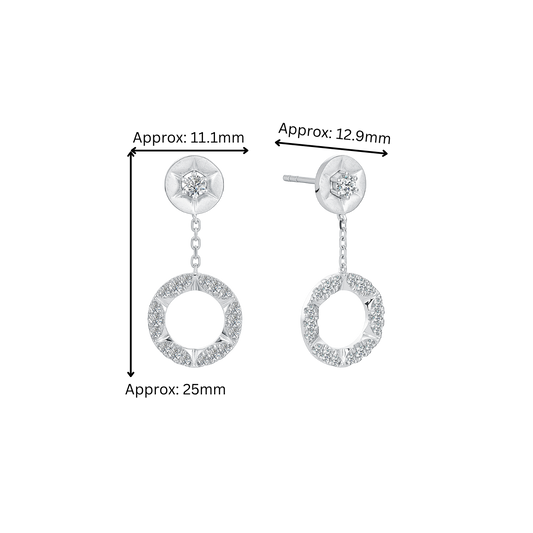 10K Gold Lab Grown Dangling Diamond Earrings