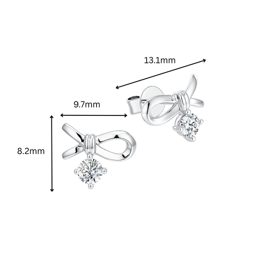 10K Gold Lab Grown Ribbon Diamond Earrings