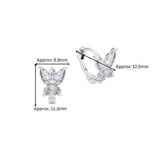 10K Gold Lab Grown Butterfly Diamond Earrings