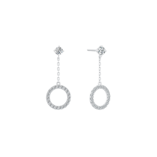 10K Gold Lab Grown Dangling Diamond Earrings