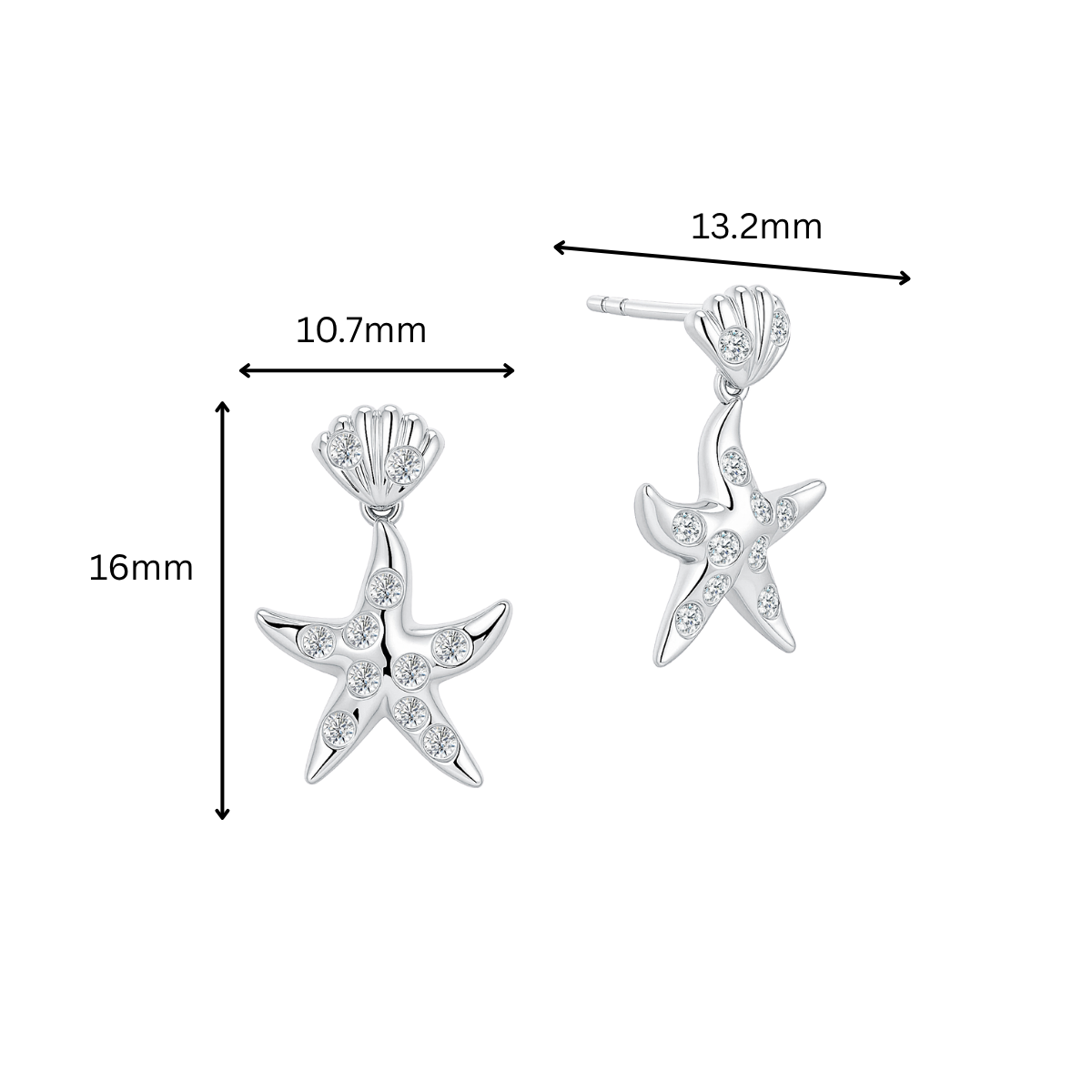 10K Gold Lab Grown Dangling Star Diamond Earrings