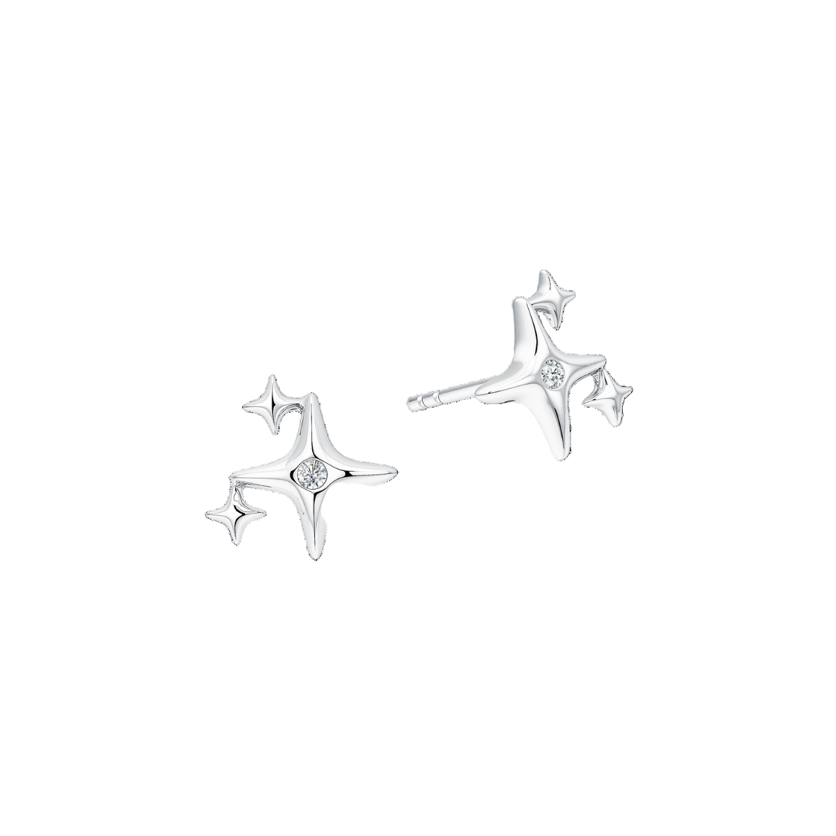 10K Gold Lab Grown Diamond Star Earrings