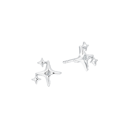 10K Gold Lab Grown Diamond Star Earrings