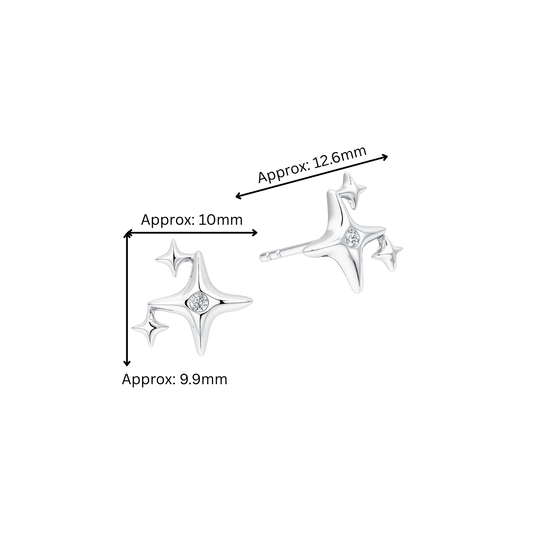 10K Gold Lab Grown Diamond Star Earrings