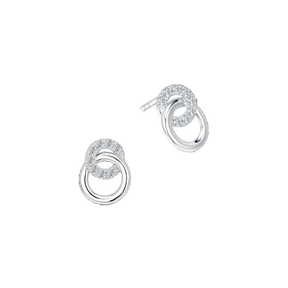 10K Gold Lab Grown Diamond Circular Earrings