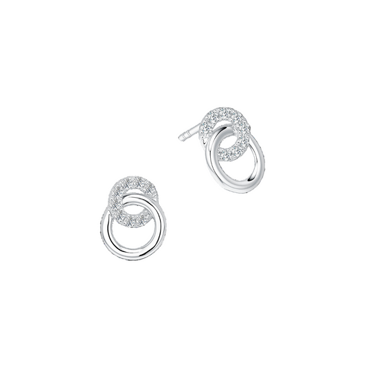 10K Gold Lab Grown Diamond Circular Earrings