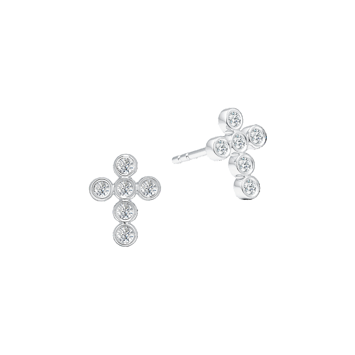 10K Gold Lab Grown Diamond Cross Earrings