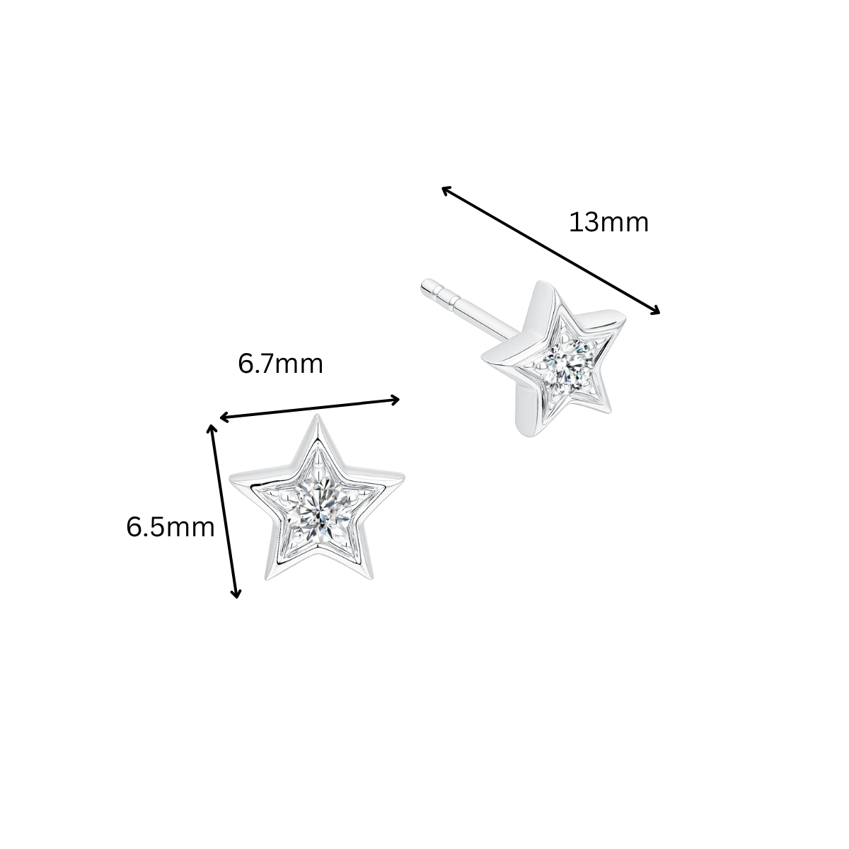 10K Gold Lab Grown Diamond Star Earrings