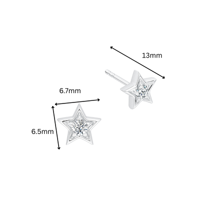 10K Gold Lab Grown Diamond Star Earrings