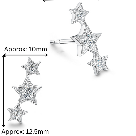 10K Gold Lab Grown Diamond Star Earrings