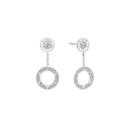 10K Gold Lab Grown Dangling Diamond Earrings