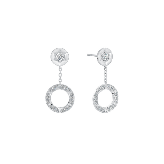 10K Gold Lab Grown Dangling Diamond Earrings