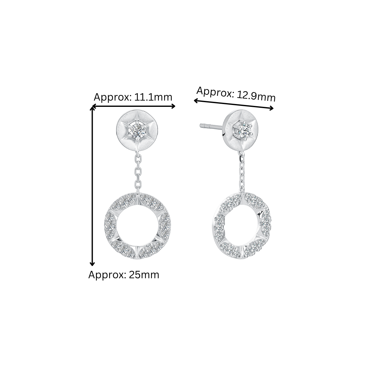 10K Gold Lab Grown Dangling Diamond Earrings