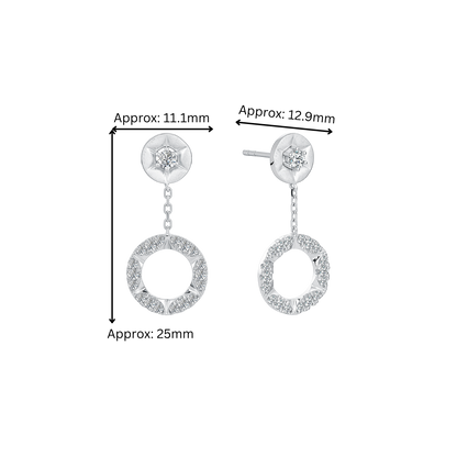 10K Gold Lab Grown Dangling Diamond Earrings