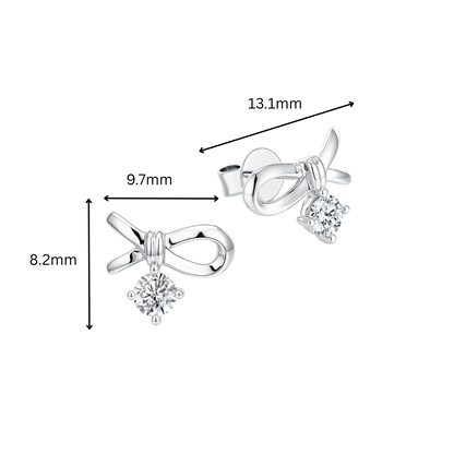 10K Gold Lab Grown Ribbon Diamond Earrings