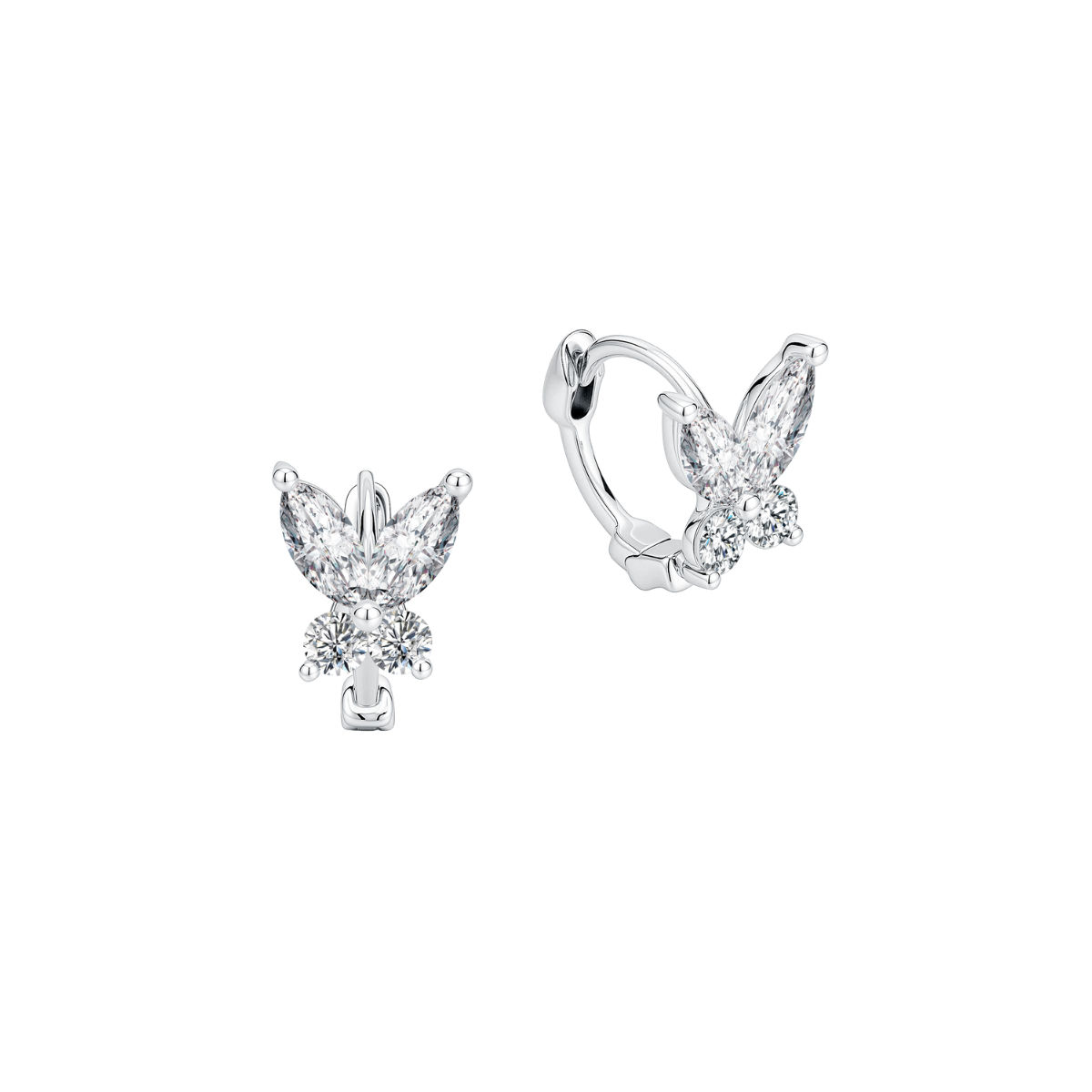 10K Gold Lab Grown Butterfly Diamond Earrings