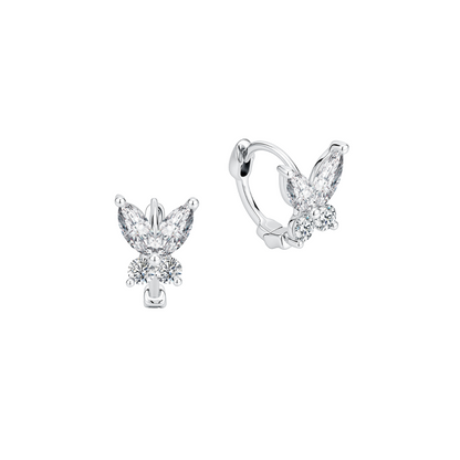 10K Gold Lab Grown Butterfly Diamond Earrings