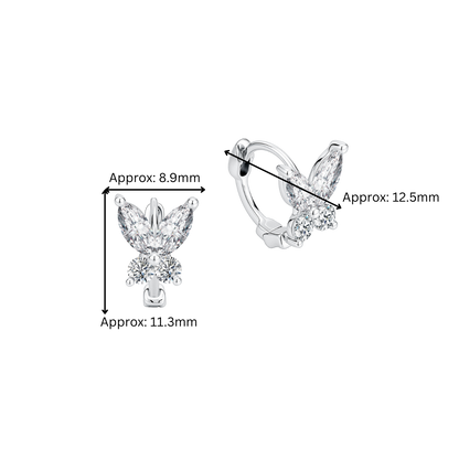 10K Gold Lab Grown Butterfly Diamond Earrings
