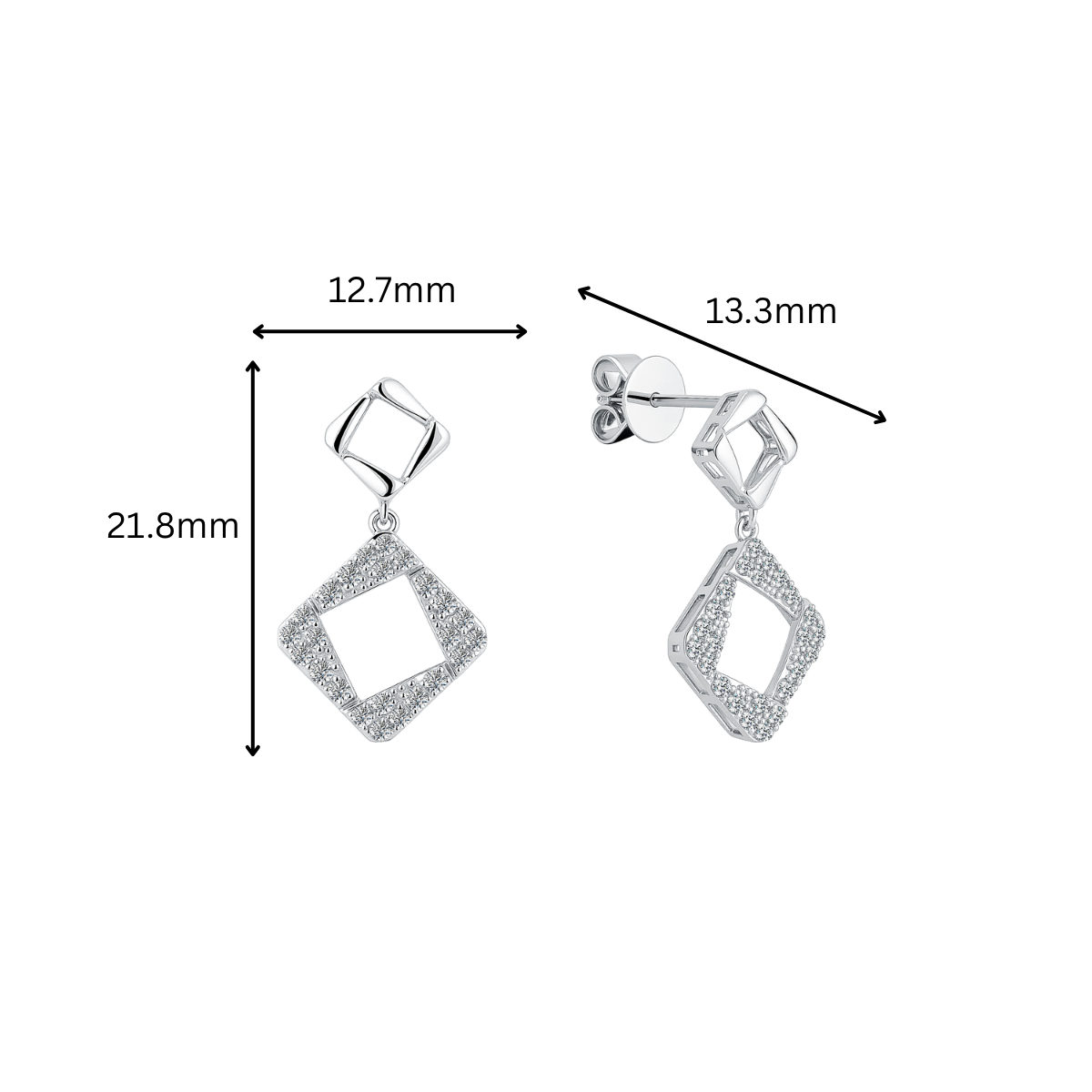 10K Gold Lab Grown Dangling Diamond Earrings