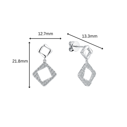 10K Gold Lab Grown Dangling Diamond Earrings