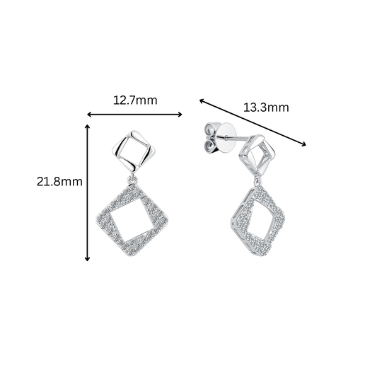 10K Gold Lab Grown Dangling Diamond Earrings