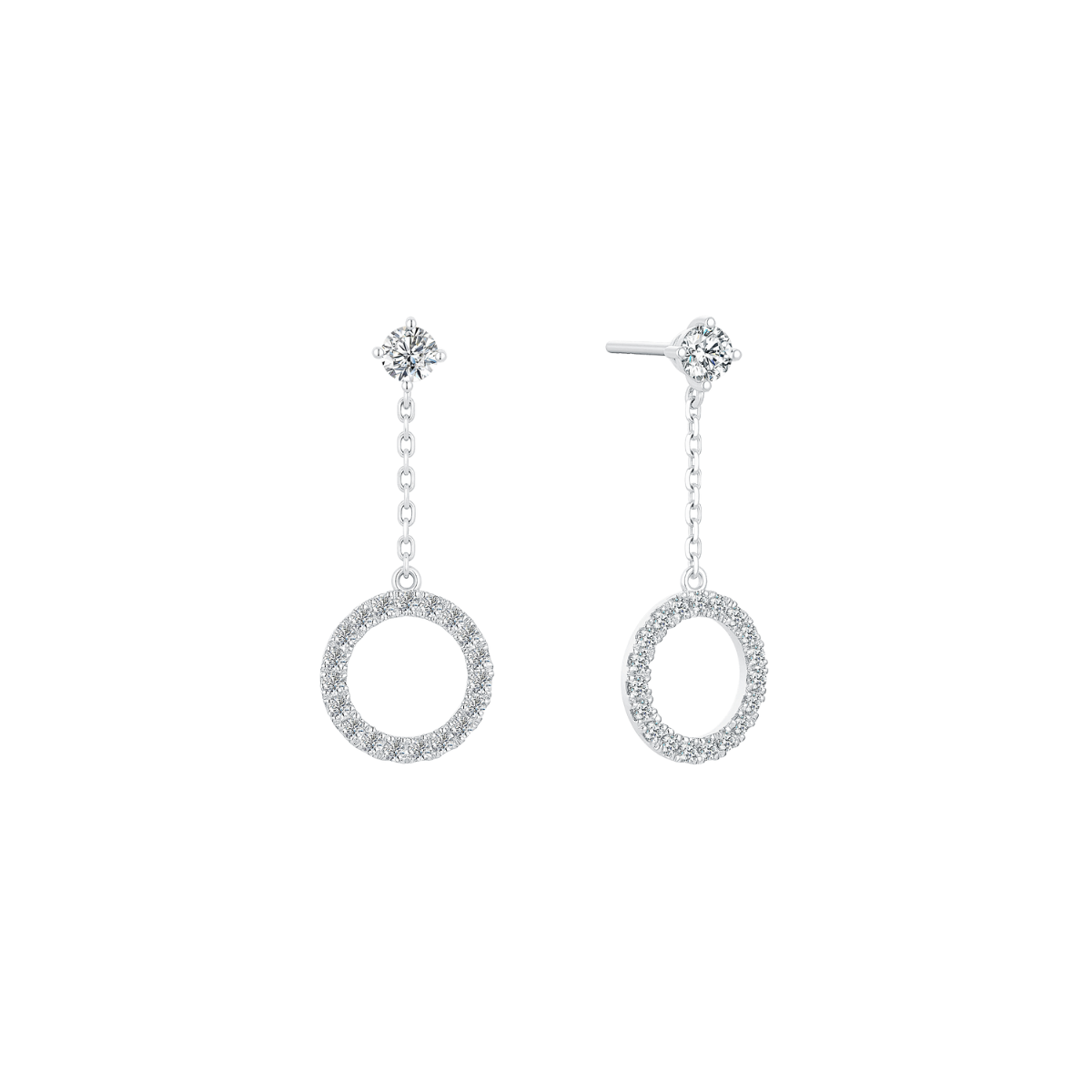 10K Gold Lab Grown Dangling Diamond Earrings