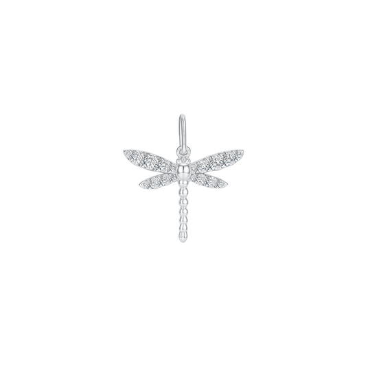 10K Gold Lab Grown Dragon Fly Diamond Pendant